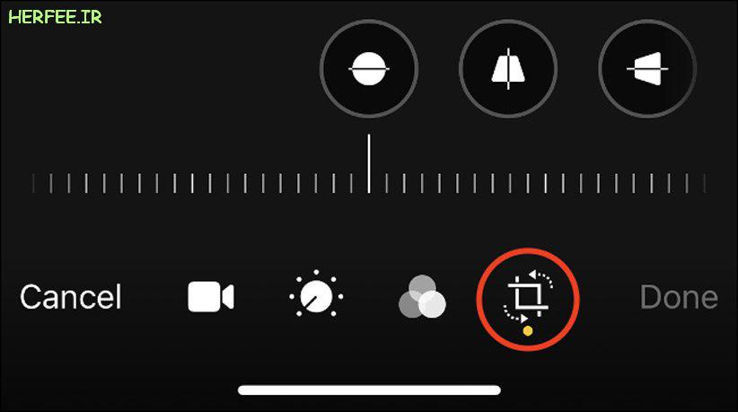 کراپ و چرخاندن فیلم در آیفون یا آیپد