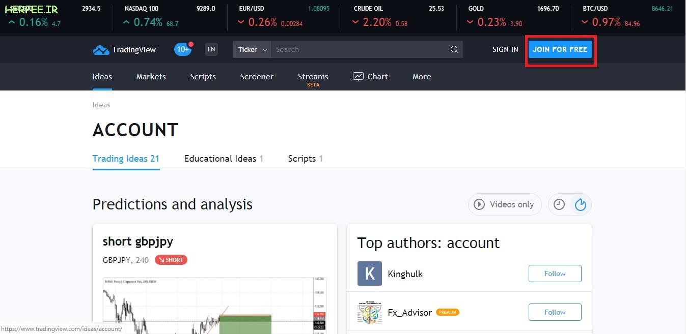 create tradingview account